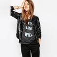 thumbnail image 3 of Abrigo de lentejuelas Chaqueta de bombardero de manga larga Cremallera Streetwear Prendas de ab MABOTO Chaqueta, 3 of 7