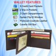 thumbnail image 2 of Cavelio Mens RFID Blocking Bifold Wallet Soft Genuine Leather  Secure and Durable Billfold with Gift Box for Men Brown, 2 of 8