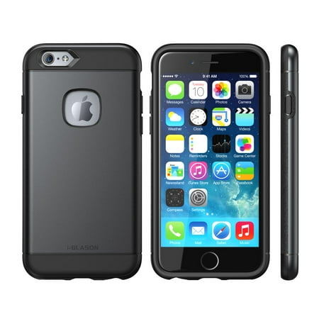 i-Blason Unity Dual Layer Ultra Slim Armored Hybrid Case - Back cover for cell phone - polycarbonate, thermoplastic polyurethane (TPU) - black/black - for Apple iPhone 6 Plus