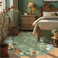 thumbnail image 4 of Moynesa 6' Floral Round Area Rug, Washable Rugs for Bedroom Ultra-Thin Soft Rug, Non-Slip Large Boho Circle Carpet for Living Room Kitchen Nursery,Green, 4 of 8