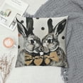 thumbnail image 2 of Creowell  Happy Easter Throw Pillow Covers, Bunny Pillowcases Egg Letter and Rabbits Pillows Spring Farmhouse Decorative Cushion Covers, Beige，Multi-Size, 2 of 5
