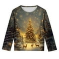 thumbnail image 7 of Boys Girls Christmas Top Kids' Christmas Tree Printed T-shirt Long Sleeve Crew Neck Pullover Festive Holiday Shirt, 7 of 7