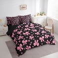 thumbnail image 3 of jejeloiu Kawaii Bow Bowtie 7-Piece Bedding Comforter Set,Pink Cute Flower Floral King Bedding Sets For Girls Teens Reversible, 3 of 8