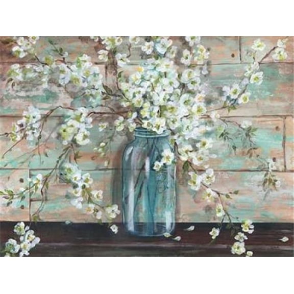 Roaring Brook Art PDXRB10736TSSMALL Blossoms in Mason Jar Poster Print by Tre Sorelle Studios, 11 x 14 - Small