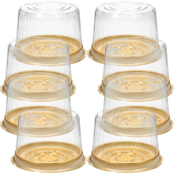 Topbathy Golden Plastic Cake Containers with Lids for Home Parties and Bakery Shops 20 Pieces