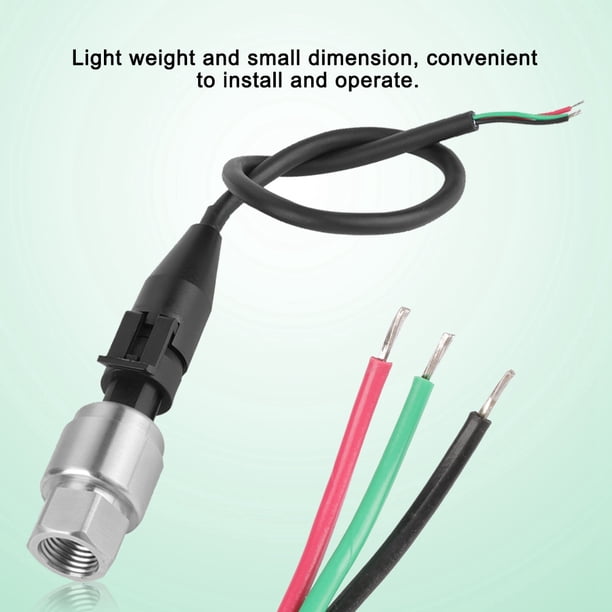 Sensor De Presión G1/4 Acero Inoxidable 5V DC - 0-10 PSI Para Agua, Aire, Gas, Combustible Y Diesel