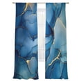 thumbnail image 7 of Navy Blue Marble Sheer Curtains 96 Inch Length 2 Panels Set, Abstract Art Ink Painting Modern Voile Window Treatment Semi Sheer Long Curtains Drapes for Bedroom/Living Room/Kitchen 52"x96"x2, 7 of 7