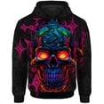 thumbnail image 3 of Sudadera con capucha de otoño para hombre Sudadera con capucha estampada genial con calaveras sangrientas y serpientes Sudadera con capucha suelta, 3 of 5