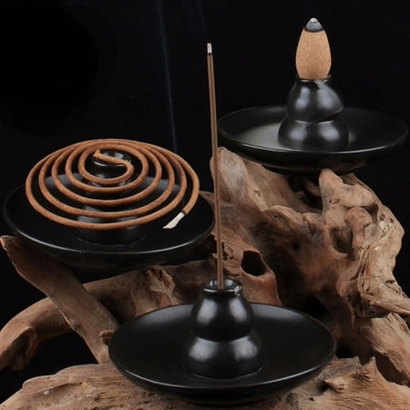- Incense Burner Buddhism Ceramic Gourd Holder Censer For Cones Coil Sticks