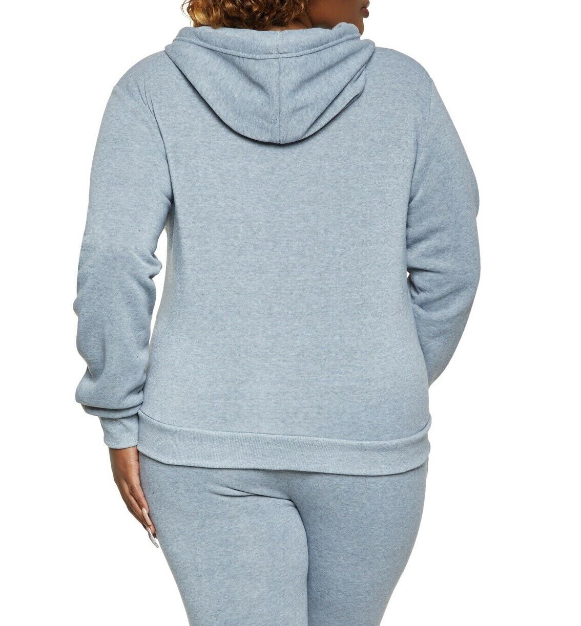 Love's Women's Plus Size Fleece Zip Up Hoodie Track Suit Set Jogging Pants