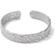 thumbnail image 2 of Pulsera rígida de acero inoxidable, ancha y abierta, de diseño irregular, ajustable, color plata, para mujer., 2 of 3
