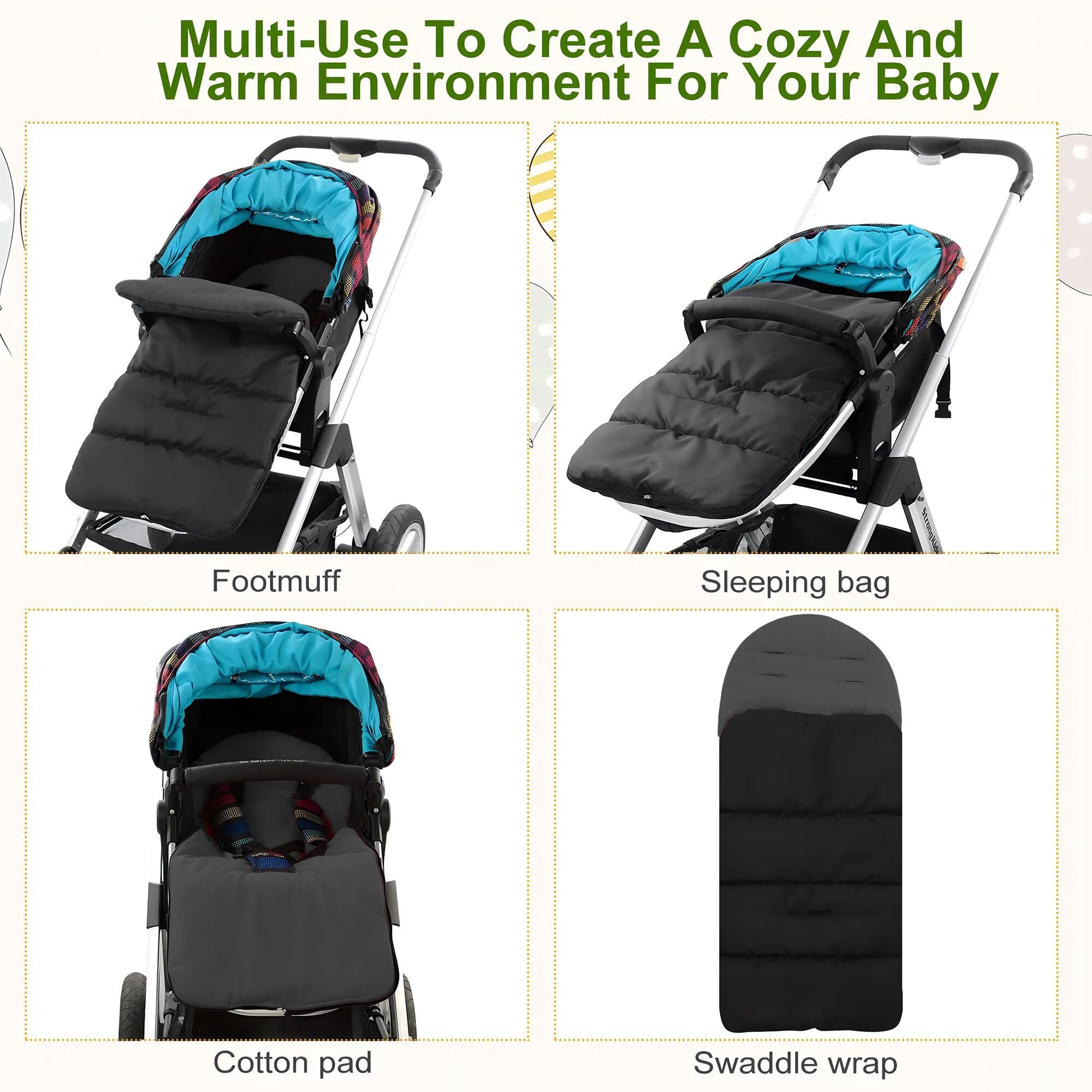 Bunting Bags, Stroller Sleeping Bag for Baby, Stay Warm and Cozy with Our Bunting Bags, Stroller Accessories (B)