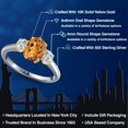 thumbnail image 2 of Gem Stone King 925 Silver and 10K Yellow Gold Orange Red Madeira Citrine and Lab Grown Diamond Engagement Ring for Women | 1.64 Cttw | Oval 8X6MM | Gemstone November Birthstone | Size 7, 2 of 6