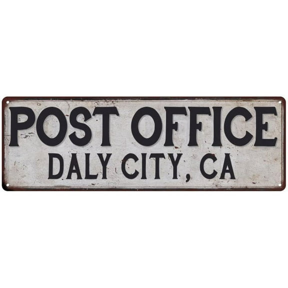 Daly City, Ca Post Office Metal Sign Vintage 6x18 106180011270