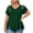 Green, variant on Women's Plus Size V Neck Cutout Shoulder and Hem Short Sleeve T-Shirt, Loose Casual Top for Daily Wear XL-5XL