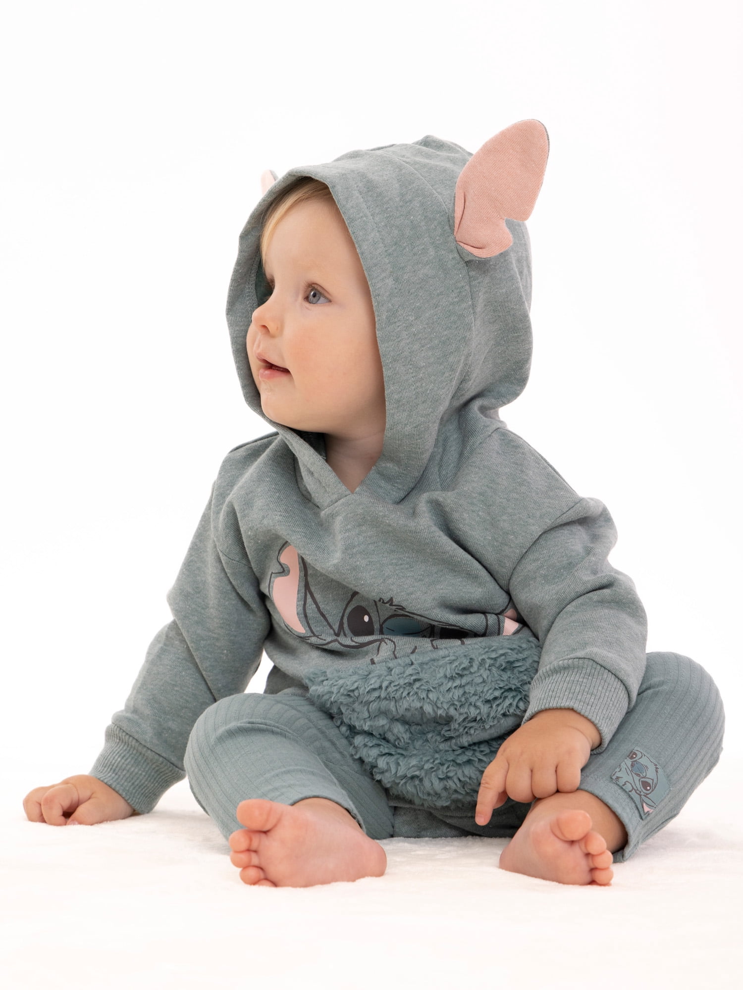 Disney Newborn Baby Boys Cosplay Stitch Hooded Bodysuit and Pants, 2-Piece Outfit Set, Sizes 0/3 Months - 24 Months