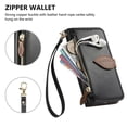 thumbnail image 5 of Leather For Google Pixel 9 Pro XL Case Leaf buckle zipper wallet  3-card  Flip Wallet Leather Case With Card Holder Magnetic Closure  Phone Cases Cover,Black,For Pixel 9 Pro XL, 5 of 7