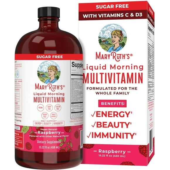 Multivitamínico MaryRuth Organics Líquido Frambuesa, 450 ml