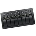 thumbnail image 1 of 8 Gang Red LED Rocker Switch Panel Circuit Breaker For Marine RV, 1 of 8