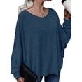 thumbnail image 3 of WISEFIN Womens Pure Color Dropped Shoulder Sleeve Backless T-Shirts Tunic Tops, 3 of 4