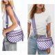 thumbnail image 2 of Bolsa cruzada a cuadros tipo silla de nylon para mujer morada, 2 of 6