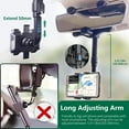thumbnail image 4 of Rearview Mirror Phone Holder for Car, 360° Rotating Rear View Mirror Phone Mount with Adjustable Arm Length, Multifunctional Phone and GPS Holder Universal Car Phone Holder for All Smartphones, 4 of 5