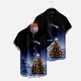thumbnail image 6 of IROINNID Hawaiian T-Shirt for Men Button Up Christmas Short Sleeve Shirt Funny Xmas Tree Print Vacation Shirt,Navy, 6 of 8
