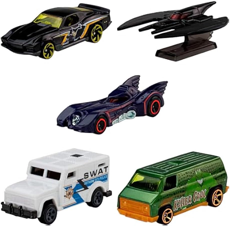 Hot Wheels DC Batman™ Bundle of 2 x 5-Packs Die-Cast Toy Cars, Includes Batmobile, SWAT Van, Batplane, Ages 3+