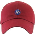 thumbnail image 3 of Spaceship Burgundy Dad Hat Baseball Cap Polo Style Adjustable NASA Galaxy Alien UFO Face ET E.T. Saucer Rocket Planets Earth Mars Moon, 3 of 4