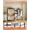 thumbnail image 2 of VEVOR Clothing Garment Rack, Heavy Duty Closet Wardrobe, 7 Adjustable Tiers Clothes Racks with Steel Frame, 850 lbs Load Capacity Clothes Rack with 4 Hanging Rods, 2 of 9