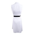 thumbnail image 2 of Calvin Klein Women's Belted Wrap Colorblocked Dress (14, White/Black), 2 of 2