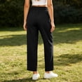 thumbnail image 4 of Cargo Pants For Women Baggy Casual Daily Solid Color Sports Cargo Pants Drawstring Y2K Drawstring Trousers Wide Leg Pants With Side Pockets, 4 of 9