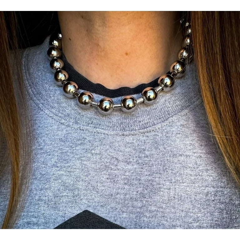 Grunge Y2K Statement Oversized 10mm Ball Chain Choker