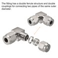 thumbnail image 5 of Uxcell 90 Degree Union Elbow 1/4" to 1/4" OD Tube Stainless Steel Compression Tube Fitting, 5 of 5