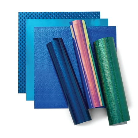 UPC: 0093573238000 | Cricut Holographic Vinyl  Blue Sampler – Permanent (6 ct)