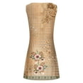 thumbnail image 5 of up to 60% off Gifts Usmixi Formal Dresses for Women Beach Holiday Fashion Plus Size Slim Swing Keyhole Tunic Tank Sundress Crewneck Sleeveless Floral Print Summer Mini Dress Beige l, 5 of 5