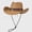 Khaki, variant on MOJOGO Boho Cowboy Hat for Men and Women Suede Wide Brim Sun Hat Vintage Fedora Hats for Vacation Daily Brown M