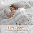 thumbnail image 4 of Farmhouse Watercolor Bedding Duvet Cover Set Full Size 4 Pieces Wildflowers Plants Retro Grey Plaid Bedding Set with Zipper Closure, 1 Comforter Cover 86x86 Inches 1 Flat Sheet & 2 Pillow Cases, 4 of 7