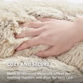 thumbnail image 2 of COSTYLE Cat Bed Round Plush Fluffy Hooded Calming Cat Bed Cave Warming Pet Dog Bed, 2 of 5