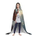 thumbnail image 3 of Honeii Red Dragon Mountain Sunrise Print Poncho Cape, Cloak Coat, Snuggly Hooded Wearable Blanket, Hooded Cape For Teenagers,Halloween Costumes-Medium, 3 of 7