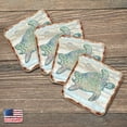 thumbnail image 2 of Nature Wonders 8198518-9C-S4 4 x 4 in. Sea Turtle Coastal Wooden Cork Coasters Gift - Set of 4, 2 of 4