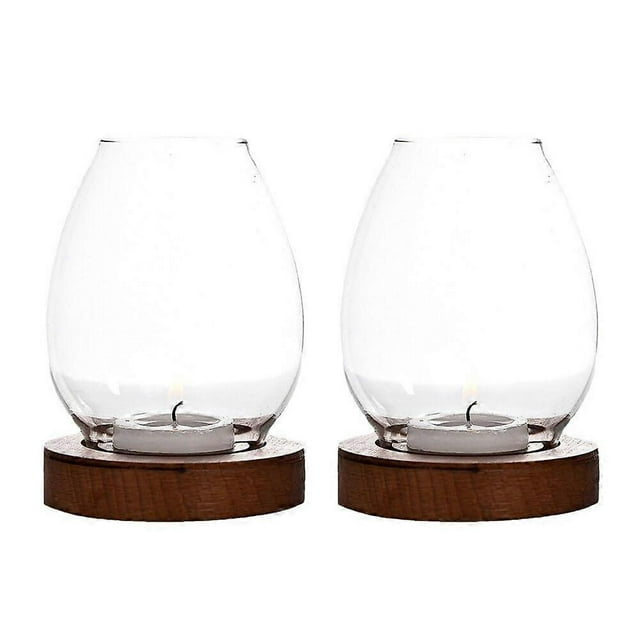 Paquete de 2 portavelas de cristal para velas de té, ideales para centros de mesa, bodas y fiestas.