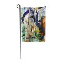 thumbnail image 1 of JSDART Orange Paint Abstract Composition Strokes Splashes and Triangles Red Pattern Garden Flag Decorative Flag House Banner 12x18 inch, 1 of 1