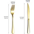 thumbnail image 2 of Evanda Gold Steak Knives Set 12 Piece, Gold Titanium Plating Stainless Steel 6 Dinner Forks and 6 Dinner Knives Set, Steak Knives Steak Forks, Dishwasher Safe, 2 of 7