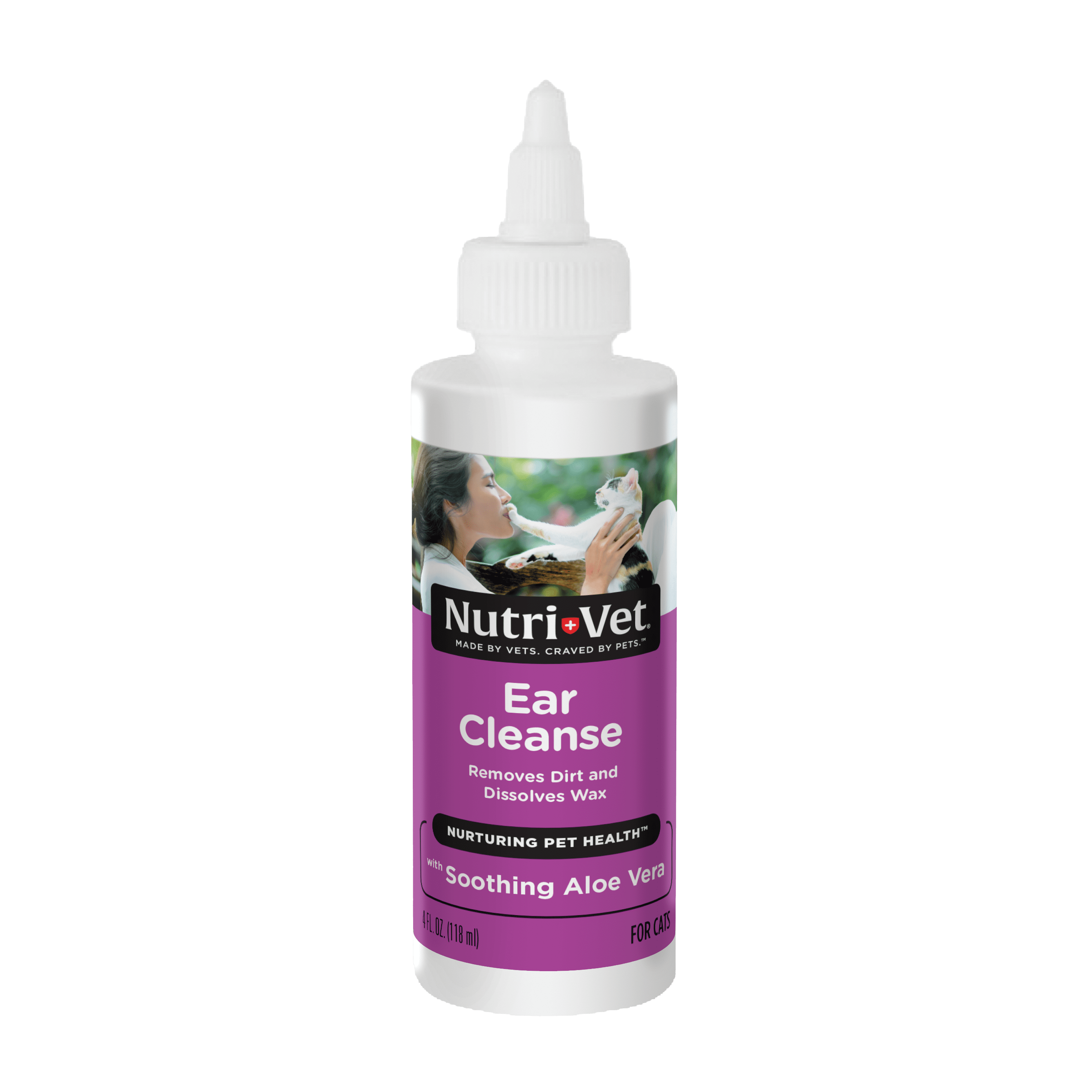 Nutri-Vet Ear Cleanser for Cats | Cleans and Deodorizes with Gentle Ingredients | 4 Ounces