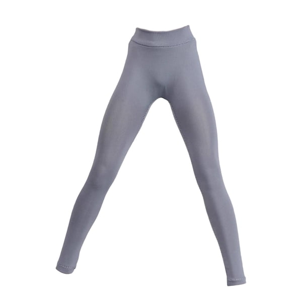 Pantalón de capa 1:6, disfraz de muñeca en miniatura, elástico, deportivo, informal, mini entrenamiento de yoga gris