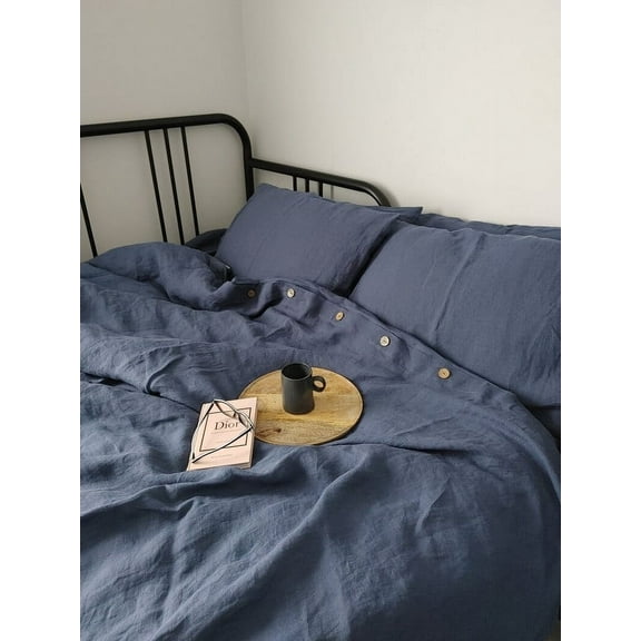 Pavish Export Linen Duvet Cover In Navy Blue Stonewashed Custom Size Bedding Donna Cover 2 Pillow Case Sham Twin