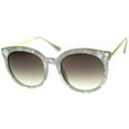 thumbnail image 2 of sunglassLA - Womens High Fashion Oversized Marble Finish Metal Temple Round Sunglasses - 55mm, 2 of 4
