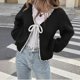 thumbnail image 1 of HongQid Women's Chunky Knit Open Front Sweater Long Sleeve Loose Short Cardigan Outerwear Coats, 1 of 3