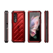 SUPCASE Unicorn Beetle Case for Galaxy Z Fold 3 5G (2021), Rugged Belt Clip Shockproof Protective Case with Built-in Screen Protector & Kickstand (Ruddy)